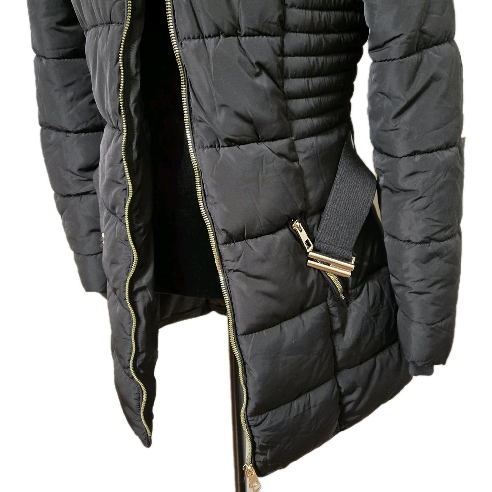 YMI Polyfill Puffer Jacket with Faux Fur Trim Hood and Pop Zippers M Style J1538 - Picture 4 of 16